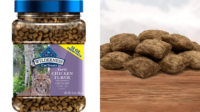 Blue Buffalo Wilderness Crunchy Cat Treats Chicken 12 oz Tub