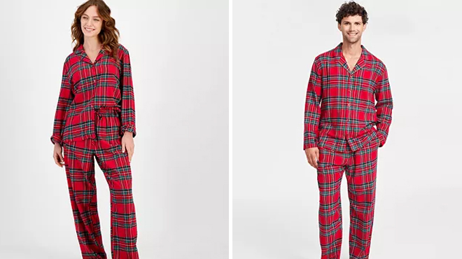 Brinkley Plaid Matching Pajamas Sets 2