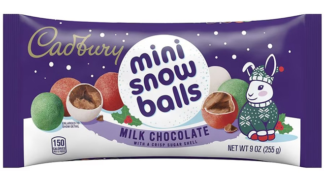 Cadbury Mini Snowballs Candy Bag Milk Chocolate with a Crisp Sugar Shell
