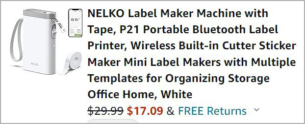 Checkout page of Portable Label Maker
