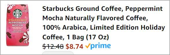 Checkout page of Starbucks Coffee Bag