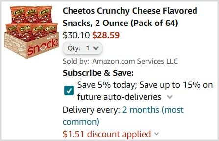 Cheetos Crunchy Cheese Snacks Checkout