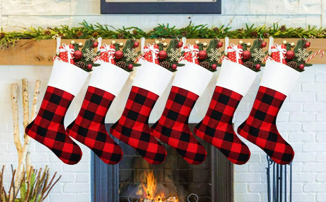 Christmas Stockings over a Fireplace 1