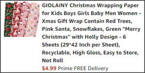 Christmas Wrapping Paper at Checkout