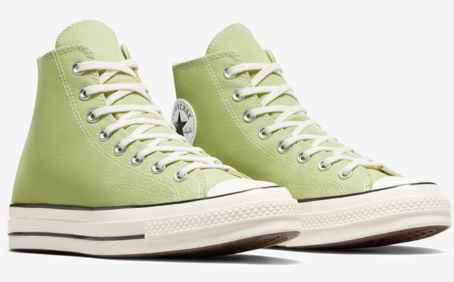 A Pair of Converse Chuck 70s Canvas Shoes on a White Background