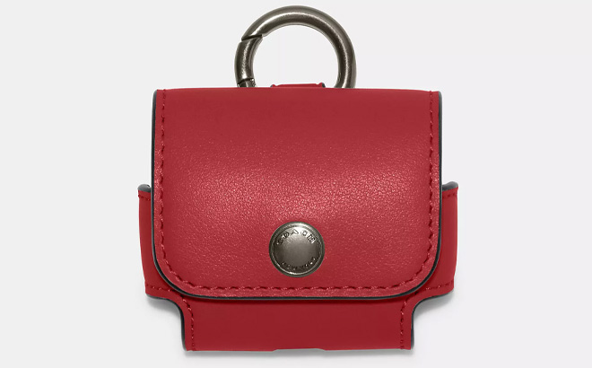 Coach Large Wireless Earbud Case in Red Color