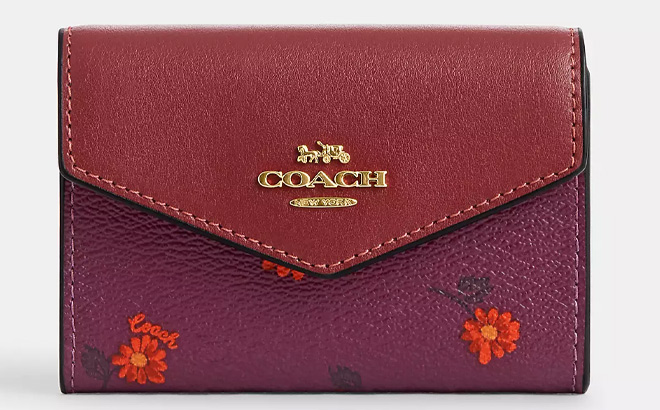 Coach Outlet Flap Card Case With Country Floral Print