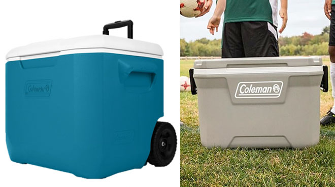 Coleman Chiller 60 Quart Cooler With Wheels and 316 Series 52 Quart Hard Cooler