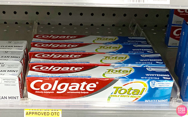 Colgate Whitening Toothpaste on a Shelf