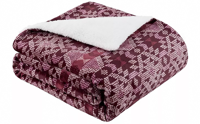 Columbia Reversible Sherpa Plush Throw