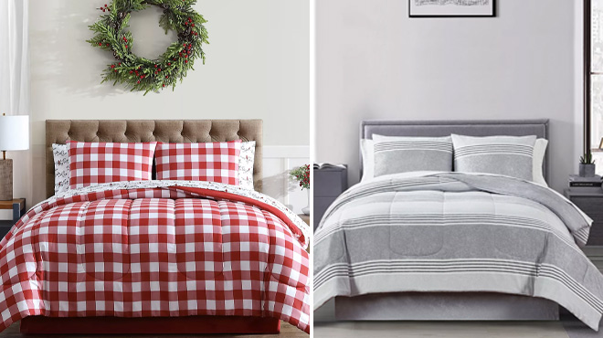 Comforter Greyscale and Holiday 8 Piece Set