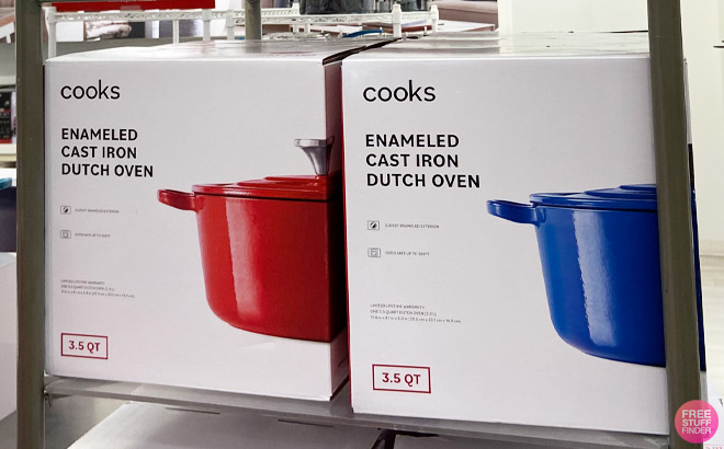 Two Cooks 3.5-Quart Cast Iron Dutch Ovens on a Shelf at JCPenney