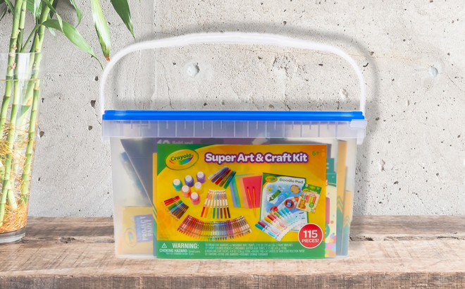 Crayola 115 Piece Kids Super Art Craft Kit