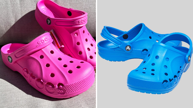 Crocs Baya Clogs Pink and Blue