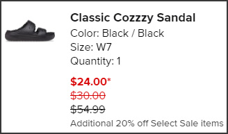 Crocs Classic Cozzzy Sandal at Checkout