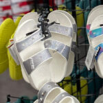 Crocs Classic Glitter Sandals on rack