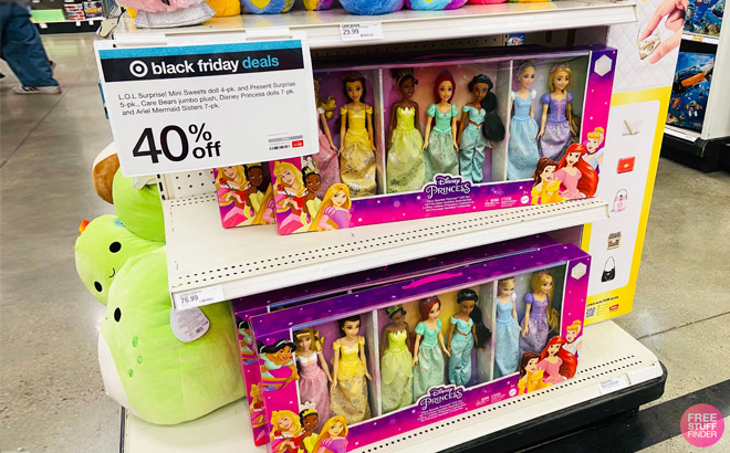 Disney Princess Story Sparkle Princess Doll 7 Pack Gift Set