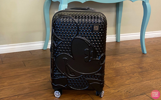 Disney by ful Textured Mickey Mouse Hardside Spinner Luggage in Black