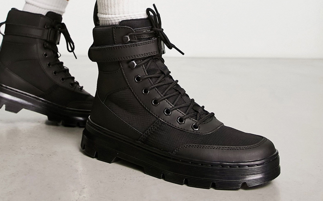 Dr Martens Black Combs Tech Leather Boots