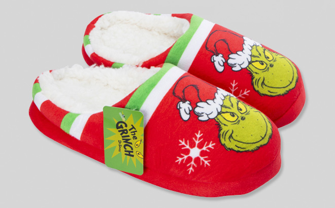 Dr Seuss Ladies Grinch Slippers