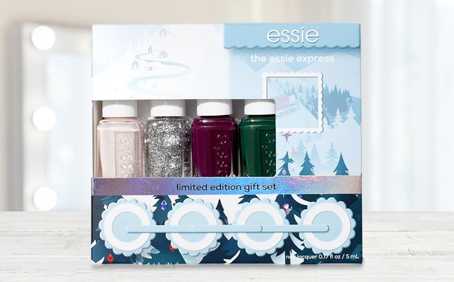 Essie 4 Piece Nail Polish Set on a Table