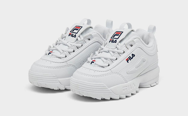 Fila Kids Toddler Disruptor 2 Casual Shoes in White Color