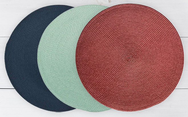 Food Network Solid Round Placemats on the Table Food Network Solid Round Placemats on the Table