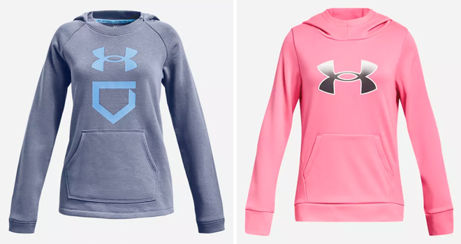 Girls UA Softball Hoodie and Girls Armour Fleece® Logo Hoodie