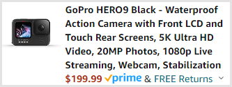 GoPro HERO9 Black Waterproof Action Camera Checkout Screenshot GoPro HERO9 Black Waterproof Action Camera Checkout Screenshot