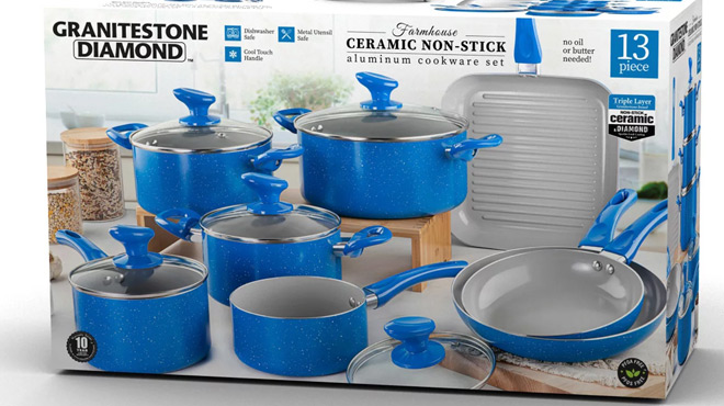 Granite Stone Diamond 13 Piece Cookware Set Granite Stone Diamond 13 Piece Cookware Set