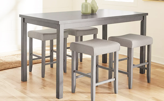 Grey Laminate Rectangular Gathering Table in a Room