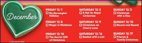 Hallmark Christmas Movies Schedule