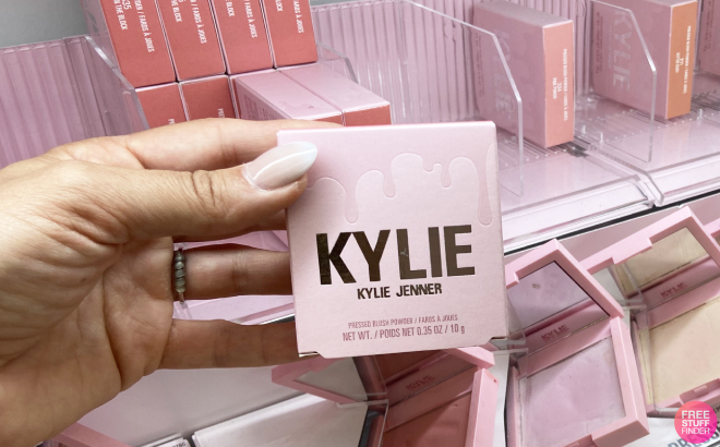Hand Holding Kylie Cosmetics Pressed Blush Powder
