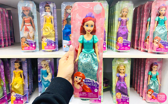 Hand Holding Mattel Disney Ariel Princess Doll