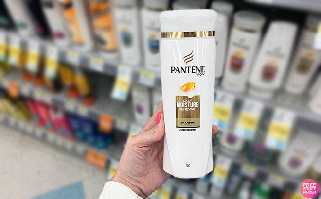 Hand Holding Pantene Moisture Shampoo Hand Holding Pantene Moisture Shampoo