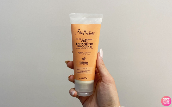 Hand Holding SheaMoisture Coconut Hibiscus Curl Enhancing Smoothie
