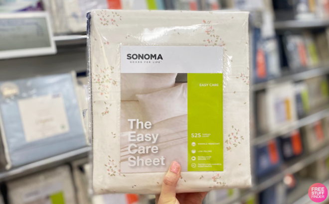 Hand Holding Sonoma The Easy Care 525 Thread Count Sheet Set