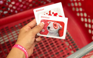 Hand Holding Two Target Gift Cards