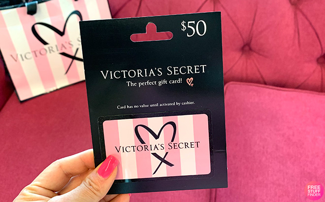 Hand Holding Victoria's Secret Gift Card