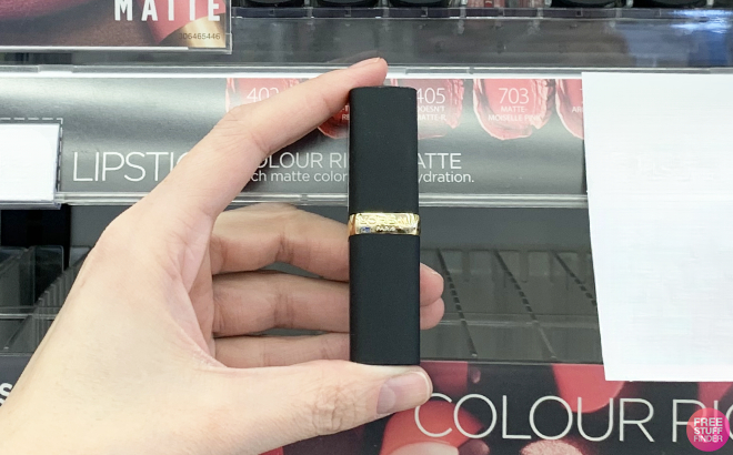 Hand Holding a LOreal Paris Colour Riche Creamy Matte Lipstick
