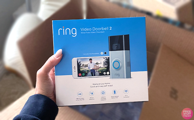 Hand holding Ring Video Doorbell