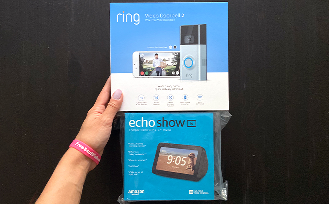 Hand touch Ring Video Doorbell with Echo Show 5