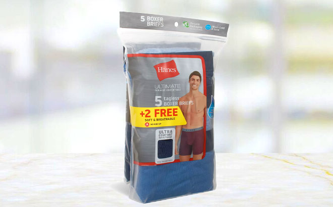 Hanes Boxer Briefs 5 Pack 2 FREE