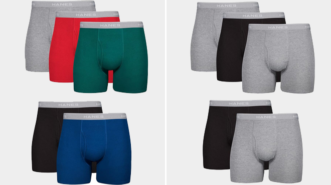 Hanes Breathable Cotton Underwear in assorted and black gray pack Hanes Breathable Cotton Underwear in assorted and black gray pack