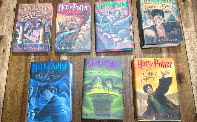Harry Potter Hardcover 1 7 Books on Wooden Floors