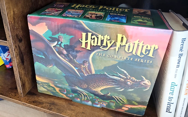 Harry Potter Paperback Box Set on a Shelf
