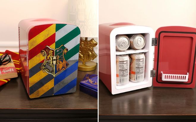 Harry Potter Red Hogwarts 4L 6 Can Cooler Mini Fridge Harry Potter Red Hogwarts 4L 6 Can Cooler Mini Fridge