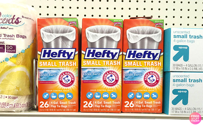 Hefty Flap Tie Small Clean Burst Trash Bags 26 Count