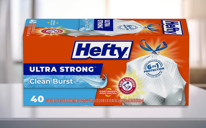 Hefty Ultra Strong Tall Kitchen Trash Bags in Clean Burst Scent