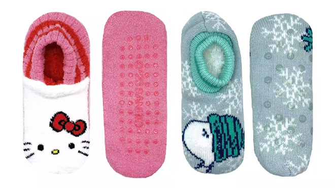 Hello Kitty and Peanuts Slipper Socks
